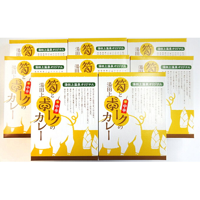 【ふるさと納税】筍と湯田上カレー（8箱セット） 加工食品 惣菜 レトルト カレー カレーライス レトルトカレー レトルトパック レトルトパウチ 湯田上温泉 オリジナル お手軽 非常食 常温 保存 保存食 備蓄 新潟県 田上町
