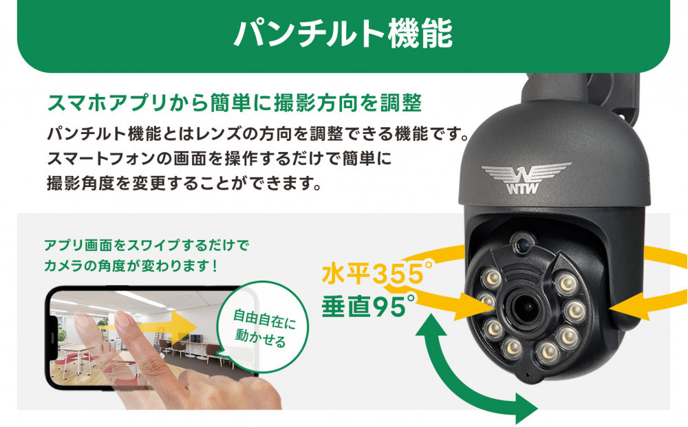 みてるちゃん5Plus ガンメタ 防犯カメラ 監視カメラ 屋外 家庭用WTW-EGDRY388GBX