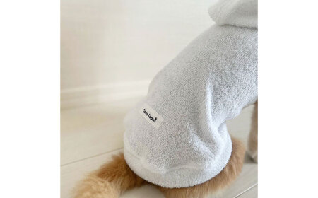 タオル地パーカー ホワイト （ワンちゃん用）（SS/S/MM/Mサイズ） / ドッグウェア ペット用品 犬用 服 お揃い タオル地 パイル / 佐賀県 / Canis Lupus[41AAAN009]