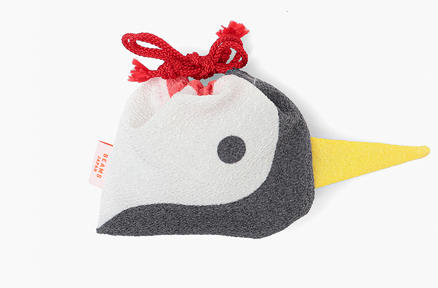 【BEAMS JAPAN】 COCHAE ちりめん巾着 鶴 舞鶴限定商品 