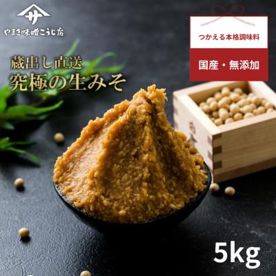 ふるさと納税 矢吹町 【お申込み後　蔵出し袋詰め】 蔵出し直送、究極の生みそ　〜5kg〜無添加 麹味噌 味噌汁 天然醸造