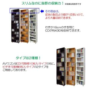 【ホワイト × 可動棚10枚入】すき間収納 AVワゴン 12段タイプ