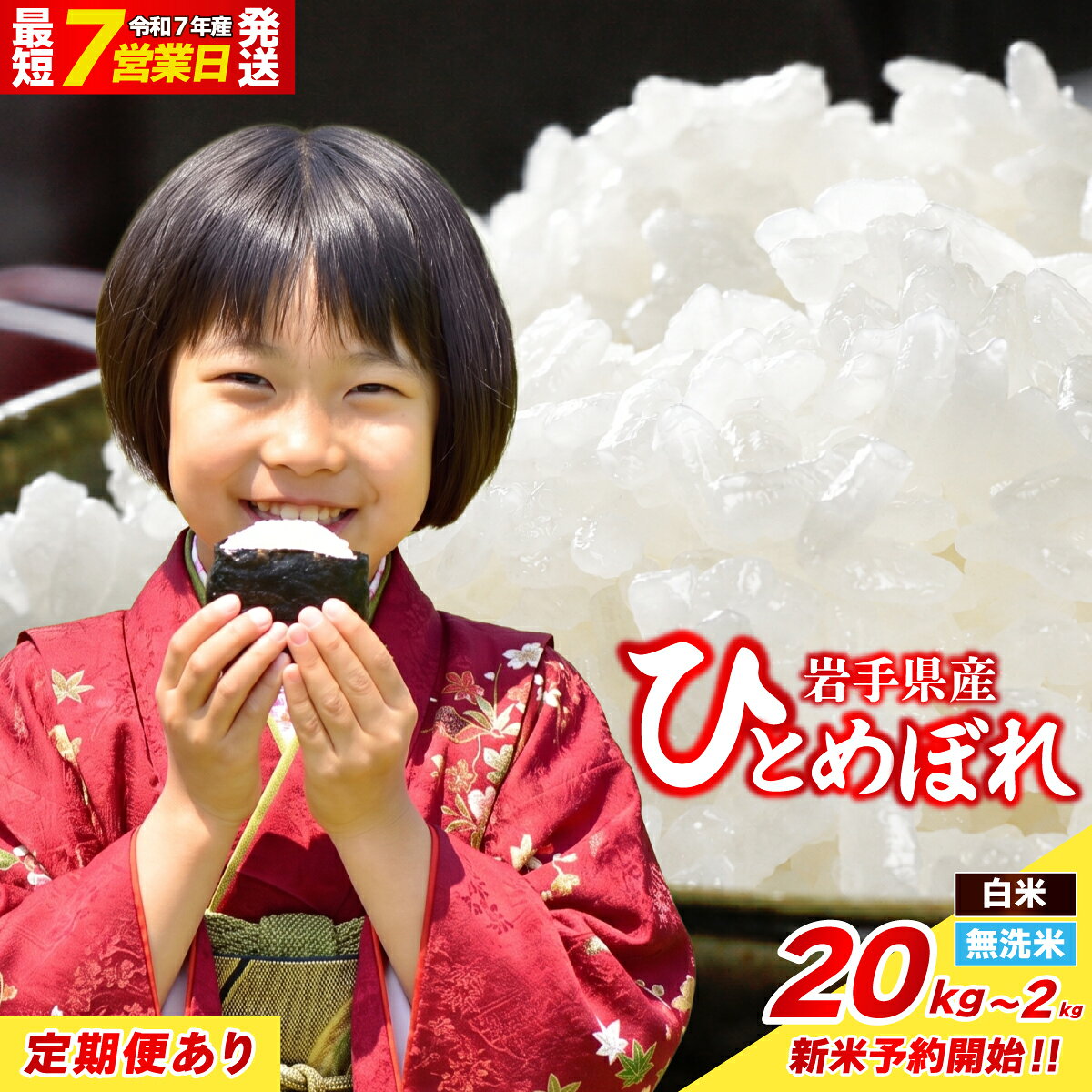 【ふるさと納税】 ＼新米登場／ 無洗米 定期便 新米予約 2kg 5kg 10kg 20kg 新米 先行予約 選べる 令和7年産 令和8年産 コメ お米 おこめ ライス 岩手県 盛岡市 岩手県産 岩手 盛岡 北日本製袋 kitanihon001P