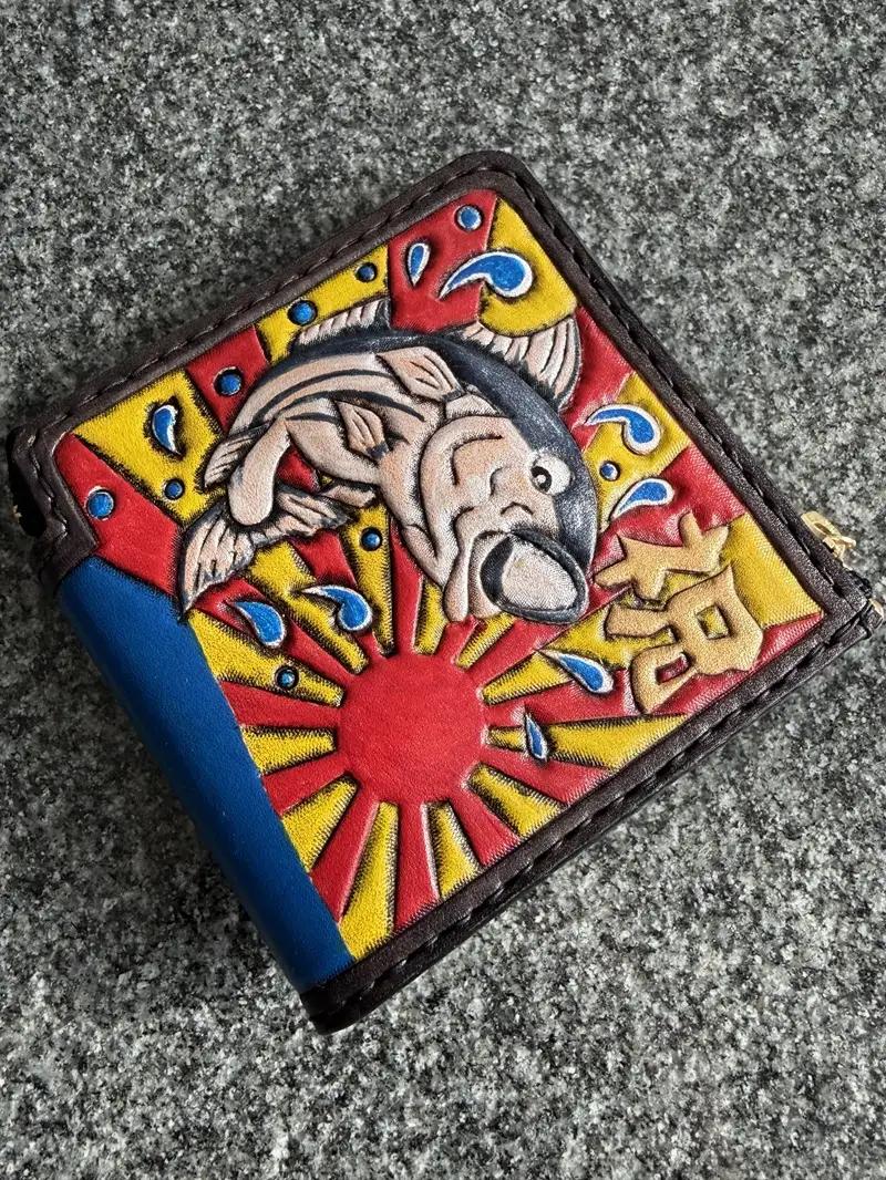 大漁旗 コンパクト 財布　ハンドメイド (a77-001)