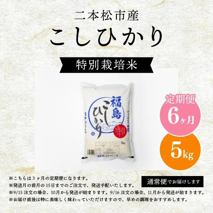 米 【定期便】こしひかり5kg×全6回【株式会社あだたら米】