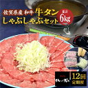 【ふるさと納税】【全12回定期便】佐賀産和牛 牛タンしゃぶしゃぶセット 500g 計6kg 吉野ヶ里町/やきとり紋次郎 [FCJ061]