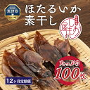 【ふるさと納税】【12か月定期便】ほたるいか 素干し 100枚 おつまみ 肴 ハマオカ海の幸　【定期便・ 魚貝類 干物 加工品 いかの干物 ホタルイカの干物 お酒のあて 日本酒に合う 晩酌 】