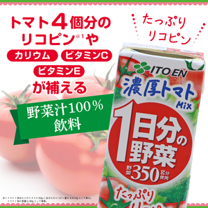 伊藤園 1日分の野菜 濃厚トマトMix 紙パック 野菜汁100% 30種の野菜 200ml 24本　012-G-IT015