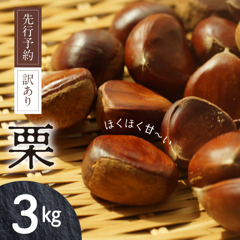 【ふるさと納税】先行予約 訳あり 栗 3kg 小サイズ 国産 甘い 生栗 秋 旬 和 旬の栗 秋の味覚 栗ご飯 料理 お菓子作り 和菓子 栗きんとん おやつ スイーツ マロン 果物 食品 冷蔵 冷凍 保存 宮崎県 延岡市 お取り寄せ 送料無料