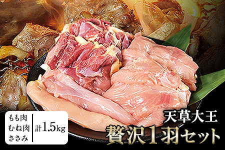 天草大王 贅沢1羽セット 約1.5kg【幻の地鶏】もも・むね・ささみ 各2枚《60日以内に出荷予定(土日祝除く)》---dn_faso1wa_60d_r7_17000_1500g---