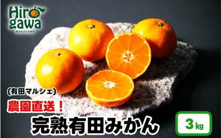 農園直送！ 完熟 有田 みかん 3kg+200g(傷み補償分) ＜2026年12月発送予定＞ 秀・優混み SSサイズ～Lサイズ混合 ※北海道・沖縄・離島への配送不可 / 和歌山 有田みかん ミカン オレンジ 甘い フルーツ 果物 産地直送 【ard004-noen-3-12B】