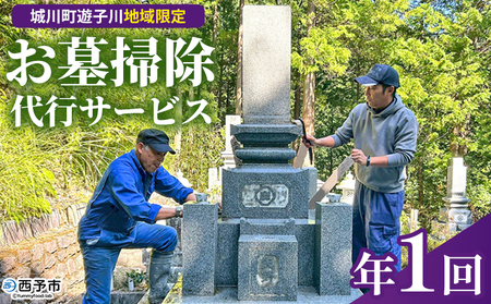 ＜遊子川地域限定 お墓掃除代行サービス（年1回）＞ 2基 墓所 墓石 お掃除 清掃 雑草取り ゴミ拾い 代理 代行 お手入れ お供え 供養 花立 線香台 水鉢 雑草取り お墓参り お手入れ 遊子川ゲストハウス コッコロん 愛媛県 西予市 SUG0004