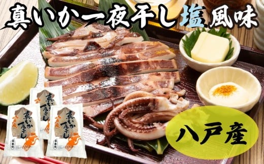 青森県八戸産 真いか一夜干し 塩風味 1枚入り（3パック） 八戸市産 青森県産 東北産 冷凍 送料無料