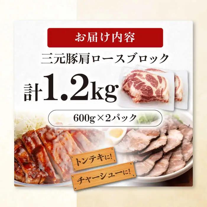平田牧場 肩ロース ブロック 1.2kg  (600g×2P)  角煮 豚肉 加工品 [AJAP075]