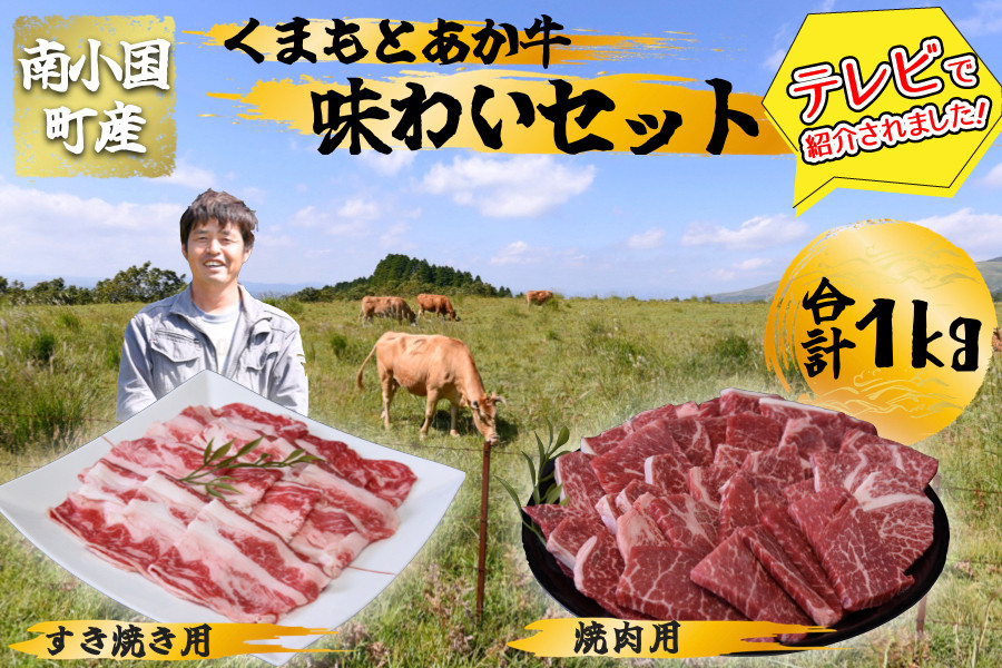 
【数量限定】南小国産 くまもとあか牛 味わいセット 1kg
