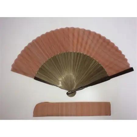 牛首紬　扇子セット(黒縁・さくら)_装飾品・工芸品  服飾小物 _【1492871】