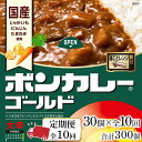 【ふるさと納税】【定期便 全10回】ボンカレーゴールド（大辛）30個×10回　計300個 | 食品 加工食品 人気 おすすめ 送料無料