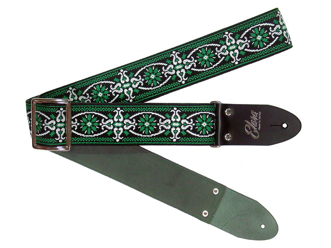 【ふるさと納税】【ギターストラップ】Elara Straps Mellow Chandelier Green 郡上市 レザー 真鍮バックル ウルトラスエード プロ仕様 エレキ アコギ ベース Ksound 小林楽器店