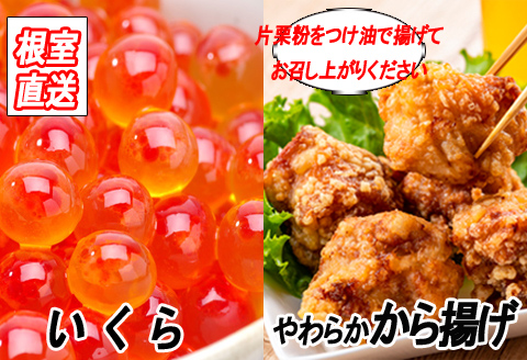 味付若鶏やわらか唐揚げ(ザンギ)350g×6P、いくら醤油漬け100g×2P B-36024