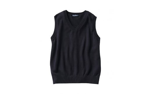 6-148 【ファミリア】Ｖネックベスト　綿100％　　※ネイビー　１３０ｃｍ　ALPEB021-NV-130