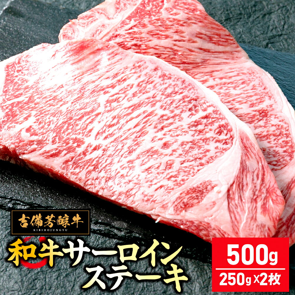 【ふるさと納税】【岡山県産・黒毛和牛】吉備芳醇牛 サーロインステーキ 計約500g（約250g×2枚入り） 和牛 牛肉 お肉 霜降り サーロイン ステーキ 国産 冷凍 岡山県 倉敷市 送料無料