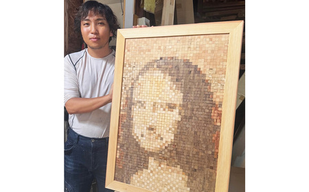 木のモザイクアート（モナリザ） [No.463]