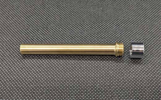 試験でも安心真鍮シャープペン芯入れ バフ研磨のクロームメッキ仕上げ キャップ付き F21E-283