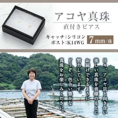 ふるさと納税 佐伯市 アコヤ真珠 直付き ピアス (7mm・K14WG) |  | 03