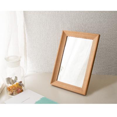 ふるさと納税 高山市 【オークヴィレッジ】角度が変えられる、卓上ミラー〔国産材　木製小物〕　TR3149