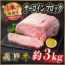 【ふるさと納税】飛騨牛 サーロインブロック 3kg【冷蔵便】【配送不可地域：離島】【1523263】