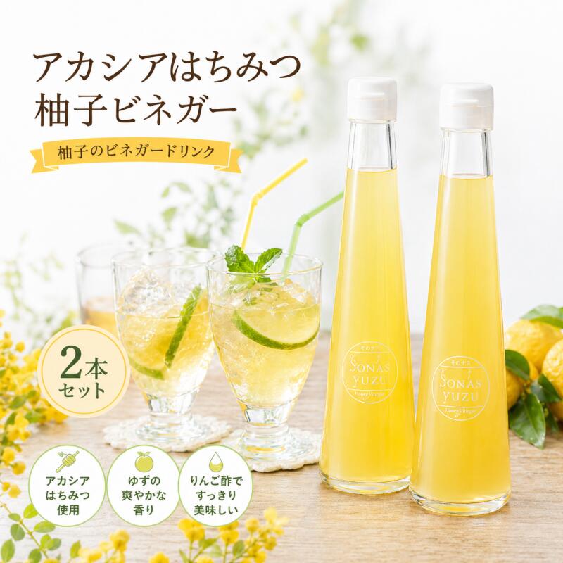 【ふるさと納税】柚子のビネガードリンク はちみつ柚子ビネガー （2本セット） ／ SONAS 菩提樹はちみつ ゆず りんご酢 希釈用 奈良県 葛城市