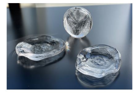 No.187 水の球体一輪挿し　渚の小皿