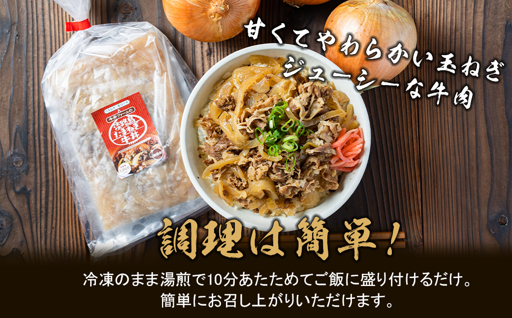 【定期便12ヶ月】淡路島たまねぎ牛丼の具 150g×10食　冷凍食品 湯煎調理