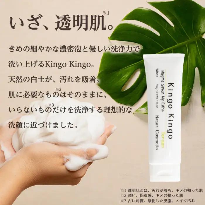 a742-B 白土洗顔料 kingokingo(合計220g・110g×2本・泡立てネット)【てんげん】 姶良市 泡 濃密泡 もっちり泡 洗顔料 洗顔 洗顔フォーム きんごきんご