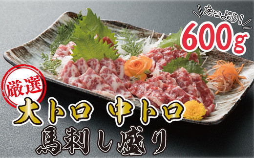 大トロ・中トロ馬刺し600ｇ　C12L 豊「お届け時期：入金確認後２ヶ月前後で発送」