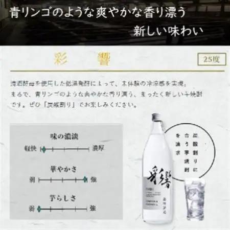 炭酸割りが美味しい【彩響】900ml2本と冷や奴に掛けて美味しい【だし黒酢ジュレ】1個　A6-142_酒・アルコール 芋焼酎 焼酎   調味料   _【配送不可地域：離島】【1603889】