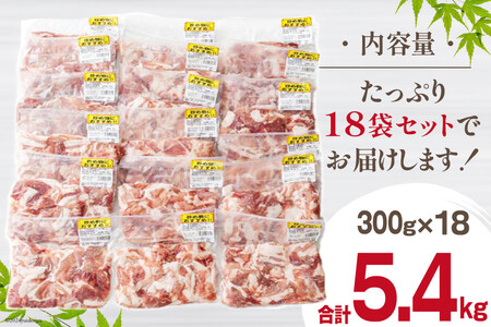 豚 豚肉 切り落とし 小分け 300g×18袋 合計5.4kg 冷凍 宮崎県産 豚肉 送料無料 ウデ 腕 切落し 豚肉 炒め物 料理 調理 おかず 大容量 真空包装 収納スペース 豚肉 豚丼 生姜焼き