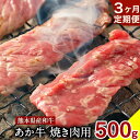 【ふるさと納税】3ヶ月定期便 肥後のあか牛焼肉用 500g (計3回お届け) ひろこの台所《お申込み月の翌月から出荷開始》 熊本県 球磨郡 山江村 牛肉 肉 焼肉用 国産 熊本県産 ブランド牛 絶品 贅沢 高級 あか牛