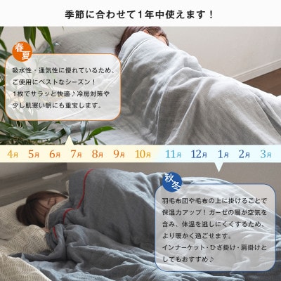 (今治タオル)ビレア ガーゼケット 1枚(チャコール)【I003440KT1CGY】【1667746】