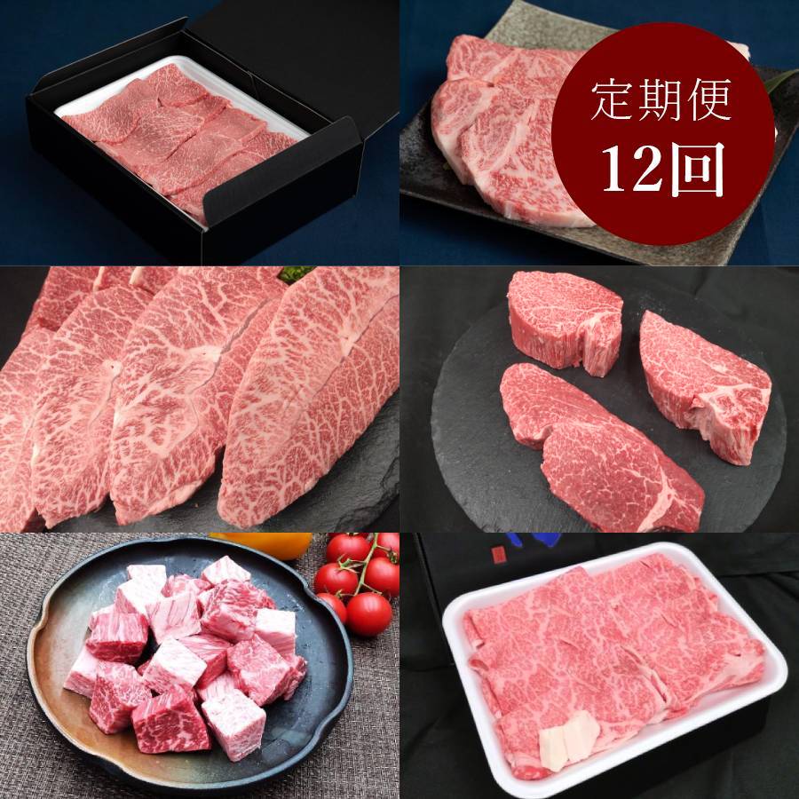 ＜藤井商店＞常陸牛 毎月届く肉の定期便 12カ月コース