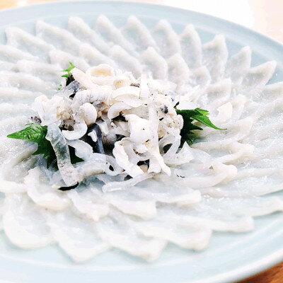 【ふるさと納税】[河内とらふぐ]活き締めとらふぐ刺身用ブロック・皮の湯引き(冷蔵品・生食用)【配送不可エリア注意】【配送不可地域：離島・北海道・沖縄県・東北・関東・九州】【1291701】