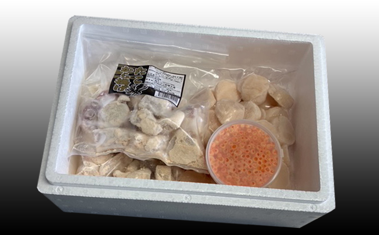 たこ唐揚げ250g×2P、ほたて貝柱500g×1P、いくら醤油漬け100g×1P C-30074