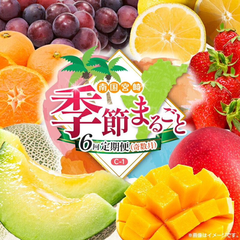 【ふるさと納税】【奇数月 6回定期便】旬 人気 フルーツ 南国宮崎産 マンゴー ピオーネ いちご みかん メロン 日向夏 柑橘 ぶどう 果物 詰め合わせ 宮崎県 九州＜C-1コース M310＞