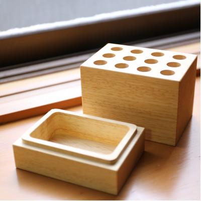 ふるさと納税 酒田市 収納付ペン立て12穴　アユース材
