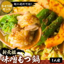 【ふるさと納税】新元祖味噌もつ鍋 ひとり鍋 セット ×2個 ( ちゃんぽん or うどん + 野菜 )【平壌屋】《豊前市》国産牛 ホルモン もつ鍋 鍋[VAH043] 17000 17000円