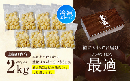 《11月中旬以降発送》京栗 生むき栗 冷凍 2kg（250g×8袋） / 栗 フルーツ 国産 綾部市 / エル・ファーム大槻［BSAR011］