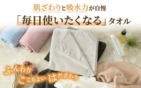 吸水力と肌触りが自慢のデイリーユースバスタオル オフホワイト・ベージュ・ダークブラウン 3枚 [4772]