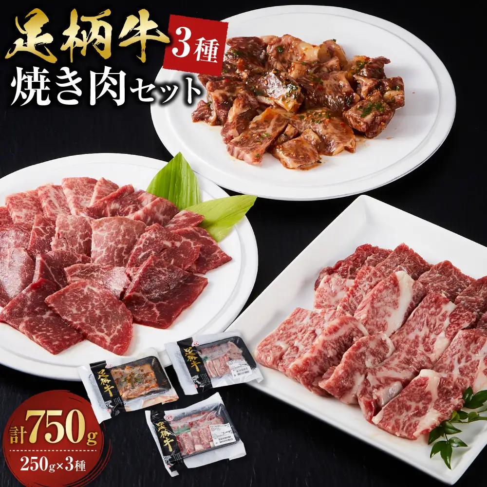足柄牛 3種 焼肉セット（カルビ　上モモ　中落カルビ各250ｇ）｜ 焼肉セット 詰め合わせ