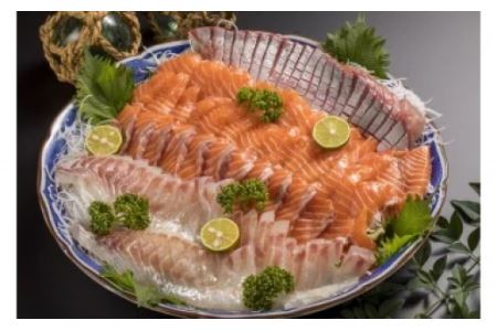 ブリ サーモン タイ の お刺身短冊セット（到着日時指定必須商品） 新鮮 鮮魚 冷蔵便 さしみ ブリトロ アトランティックサーモン 真鯛 短冊　OB-4  