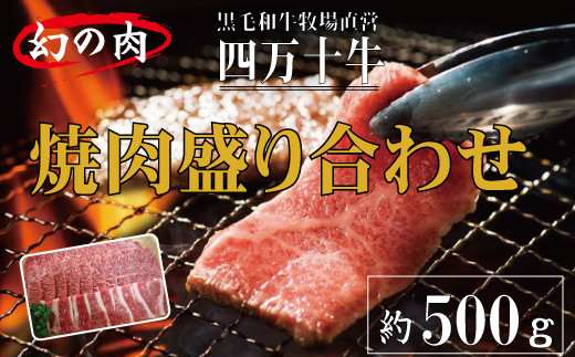 
R5-978．幻の四万十牛　焼肉盛り合わせ（黒毛和牛）　約500ｇ
